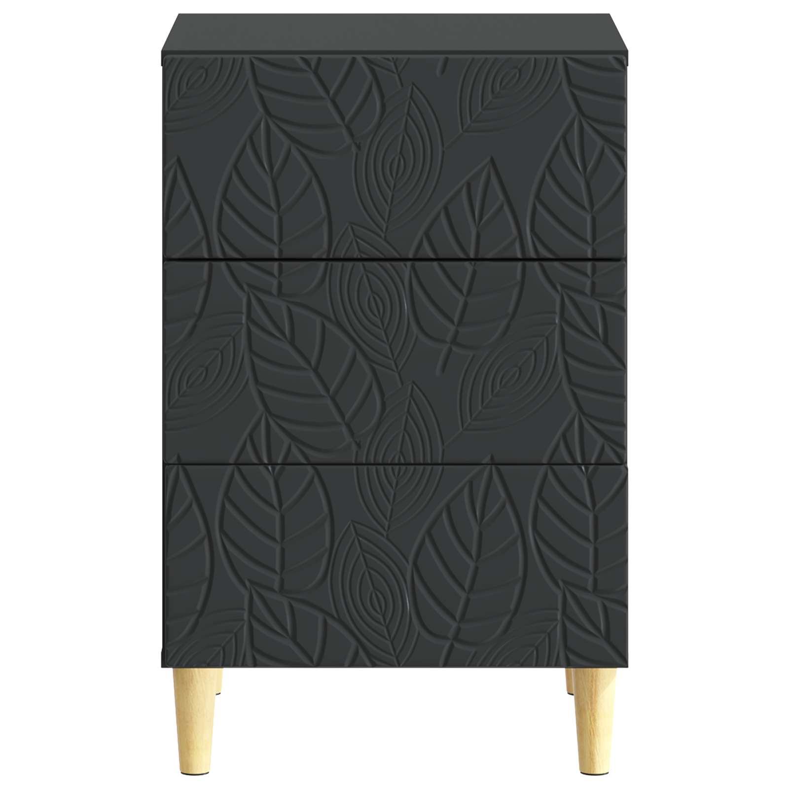 Nachtkastje Zwart 43 x 39,5 x 66,5 cm Bewerkt hout