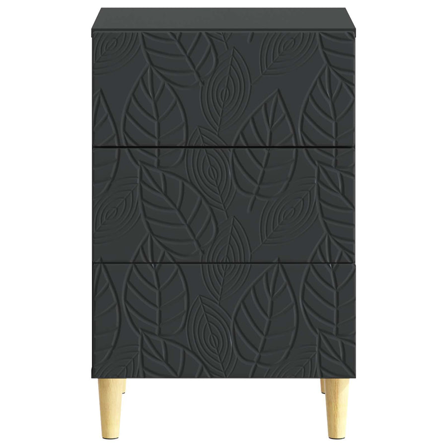 Nachtkastje Zwart 43 x 39,5 x 66,5 cm Bewerkt hout