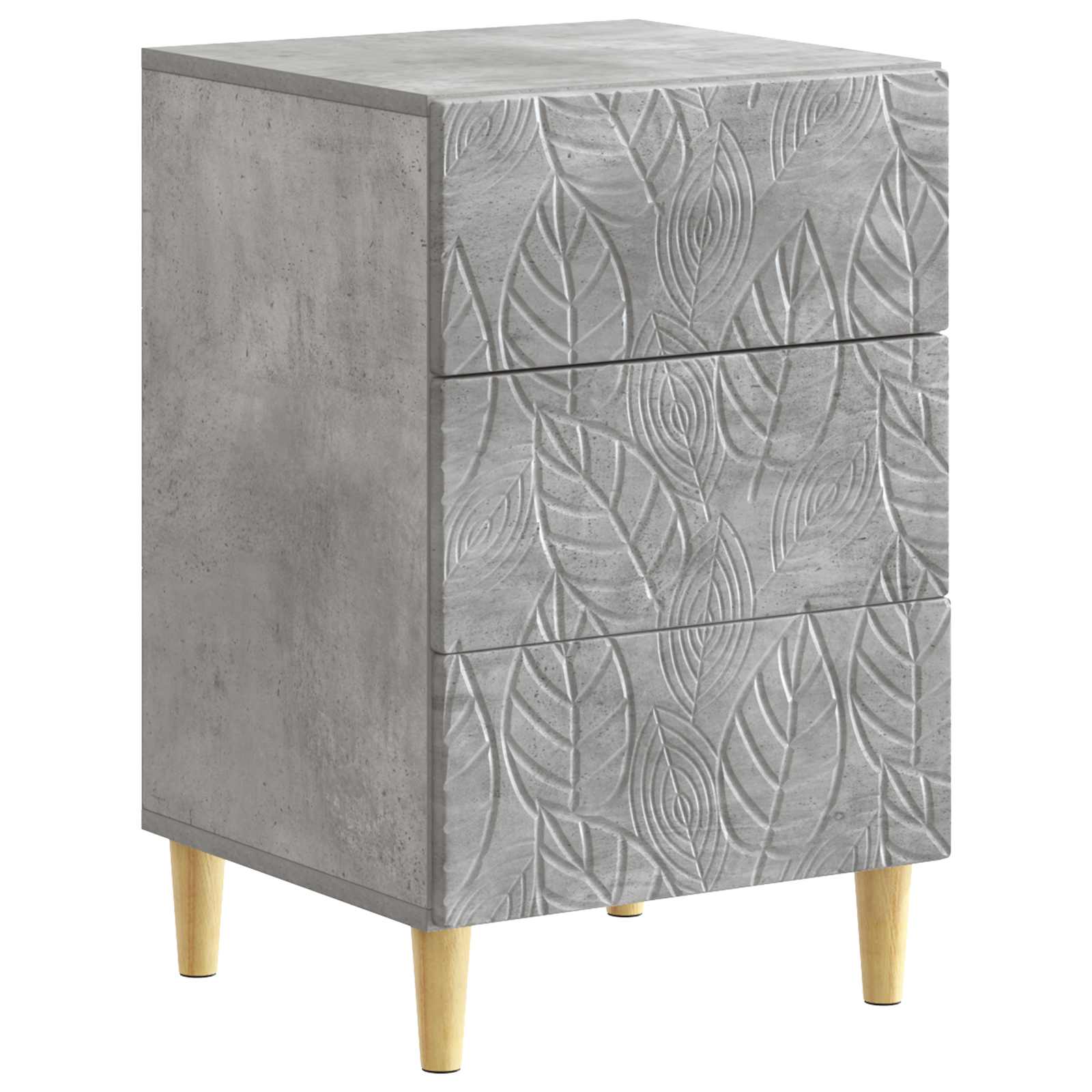 Nachtkastje Betongrijs 43 x 39,5 x 66,5 cm Bewerkt hout