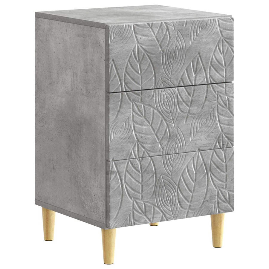 Nachtkastje Betongrijs 43 x 39,5 x 66,5 cm Bewerkt hout