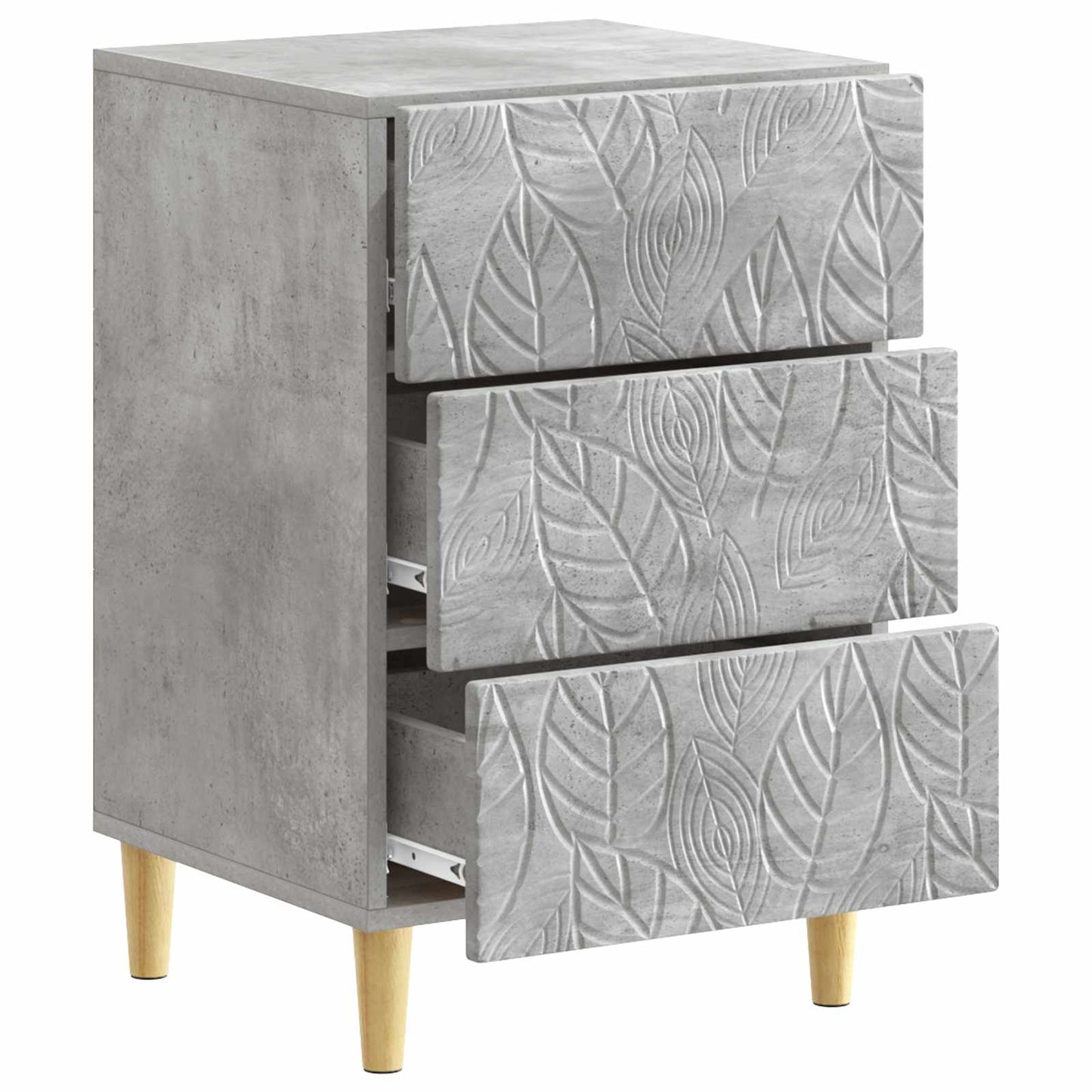 Nachtkastje Betongrijs 43 x 39,5 x 66,5 cm Bewerkt hout