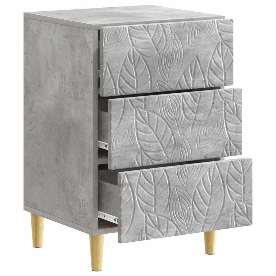 Nachtkastje Betongrijs 43 x 39,5 x 66,5 cm Bewerkt hout