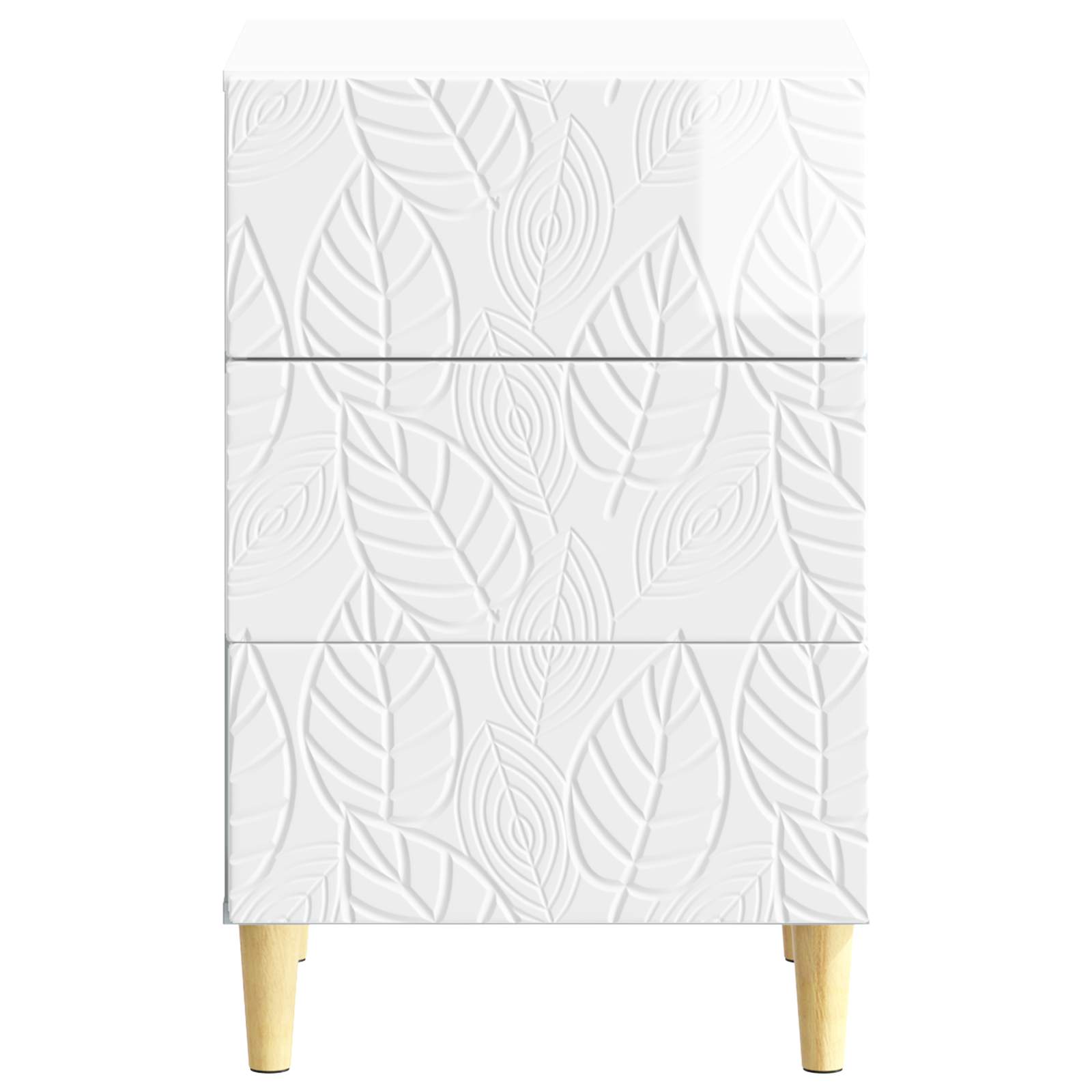 Nachtkastje Hoogglans Wit 43 x 39,5 x 66,5 cm Bewerkt hout