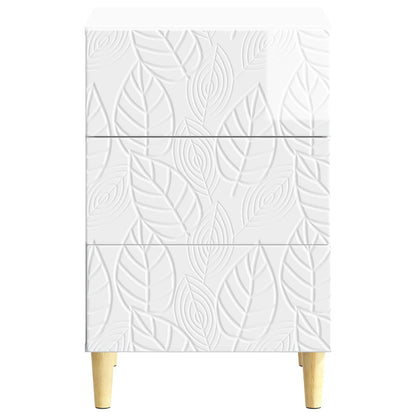 Nachtkastje Hoogglans Wit 43 x 39,5 x 66,5 cm Bewerkt hout