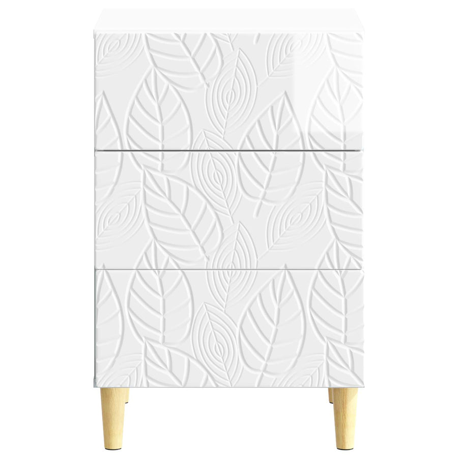 Nachtkastje Hoogglans Wit 43 x 39,5 x 66,5 cm Bewerkt hout