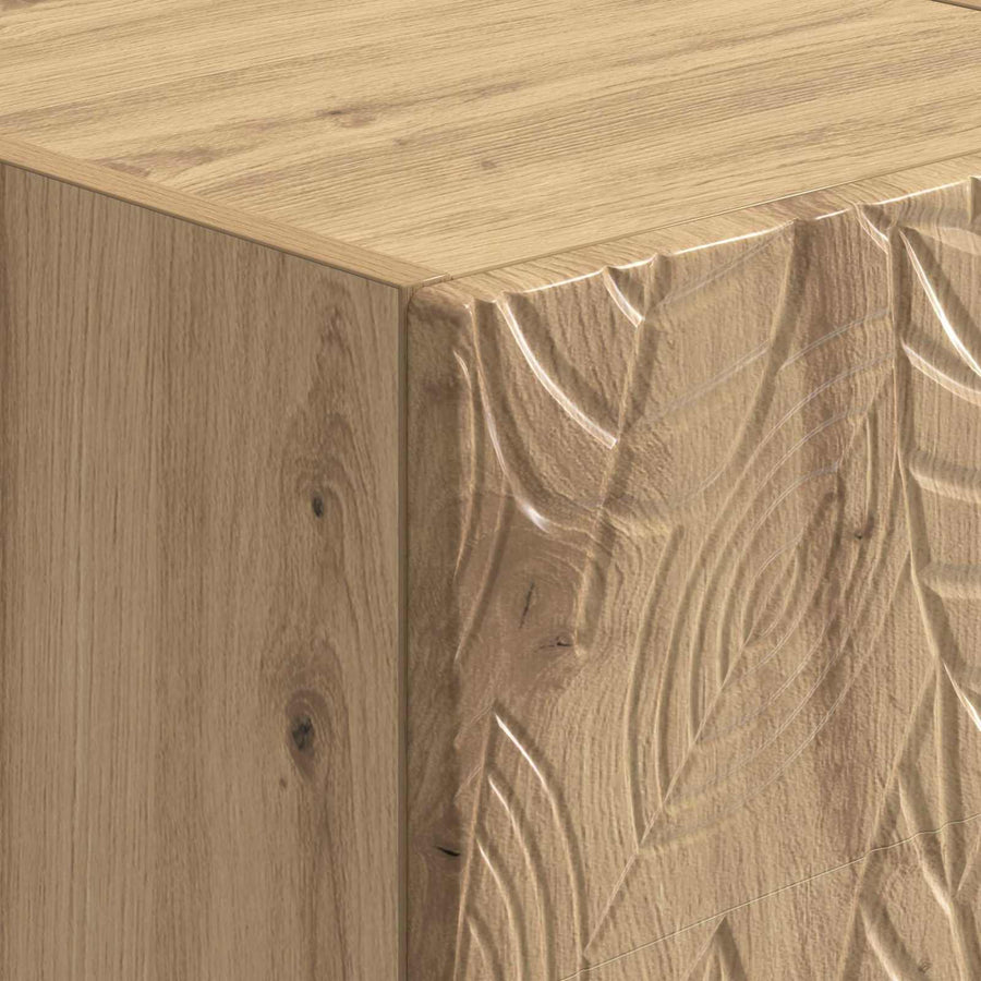 Nachtkastje Artisanaal eiken 43 x 39,5 x 66,5 cm Bewerkt hout