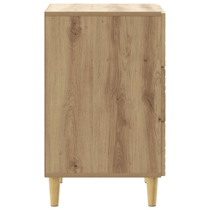 Nachtkastje Artisanaal eiken 43 x 39,5 x 66,5 cm Bewerkt hout