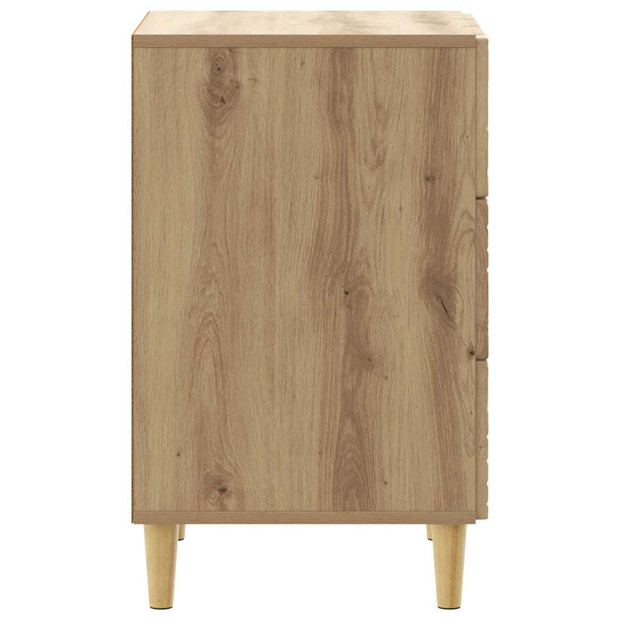 Nachtkastje Artisanaal eiken 43 x 39,5 x 66,5 cm Bewerkt hout