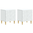 Nachtkastje 2 stuks 43x34.5x50 cm wit bewerkt hout
