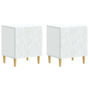 Nachtkastje 2 stuks 43x34.5x50 cm wit bewerkt hout