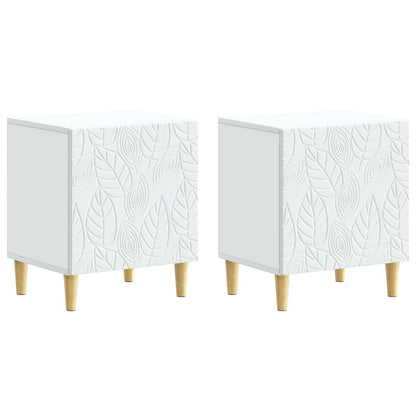 Nachtkastje 2 pcs Wit 43 x 34,5 x 50 cm Bewerkt hout
