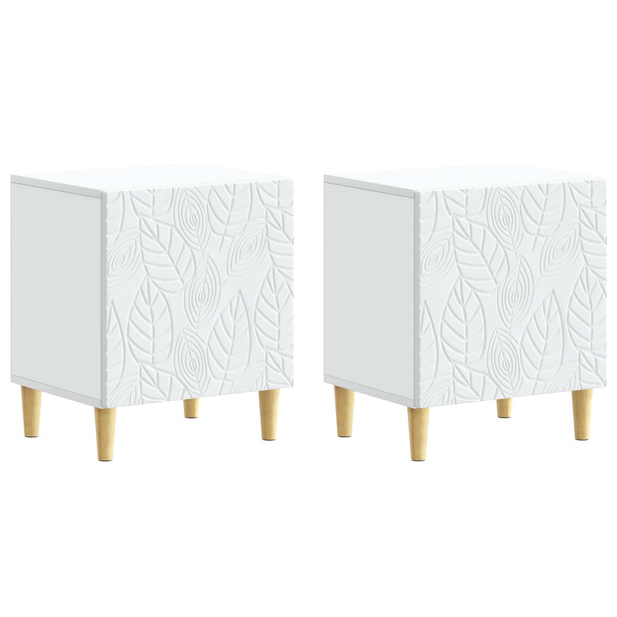 Nachtkastje 2 pcs Wit 43 x 34,5 x 50 cm Bewerkt hout