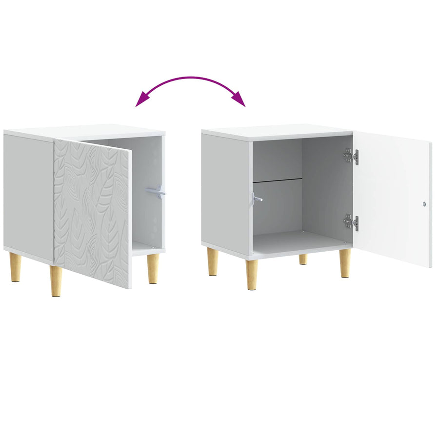 Nachtkastje 2 pcs Wit 43 x 34,5 x 50 cm Bewerkt hout