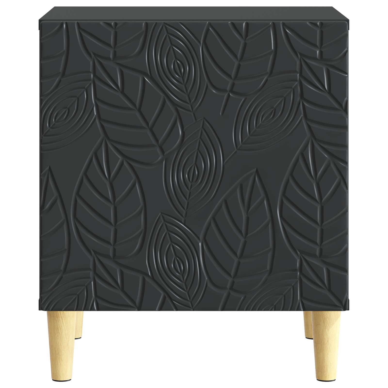 Nachtkastje Zwart 43 x 34,5 x 50 cm Bewerkt hout