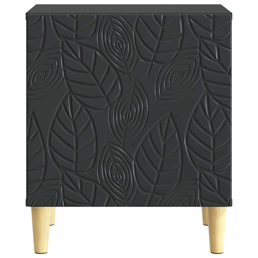 Nachtkastje Zwart 43 x 34,5 x 50 cm Bewerkt hout