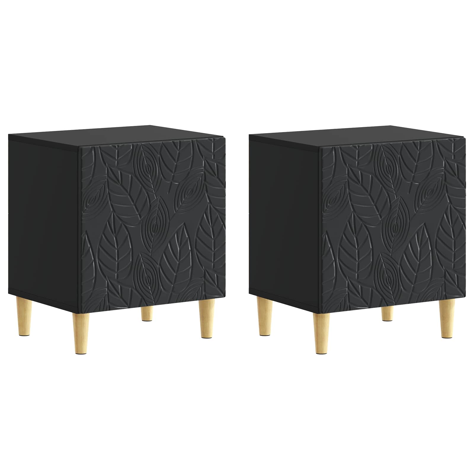 Nachtkastje 2 pcs Zwart 43 x 34,5 x 50 cm Bewerkt hout