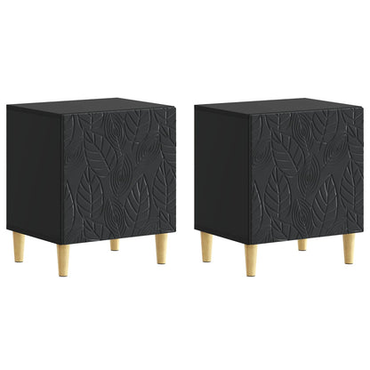 Nachtkastje 2 pcs Zwart 43 x 34,5 x 50 cm Bewerkt hout
