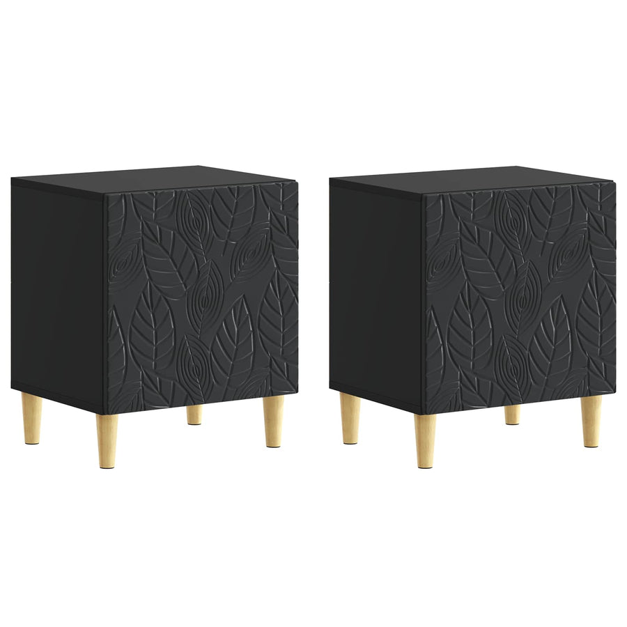 Nachtkastje 2 pcs Zwart 43 x 34,5 x 50 cm Bewerkt hout
