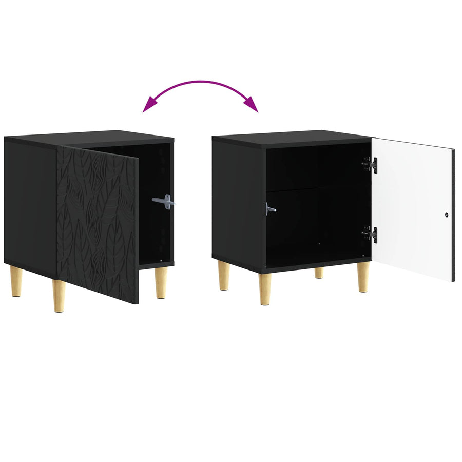 Nachtkastje 2 pcs Zwart 43 x 34,5 x 50 cm Bewerkt hout
