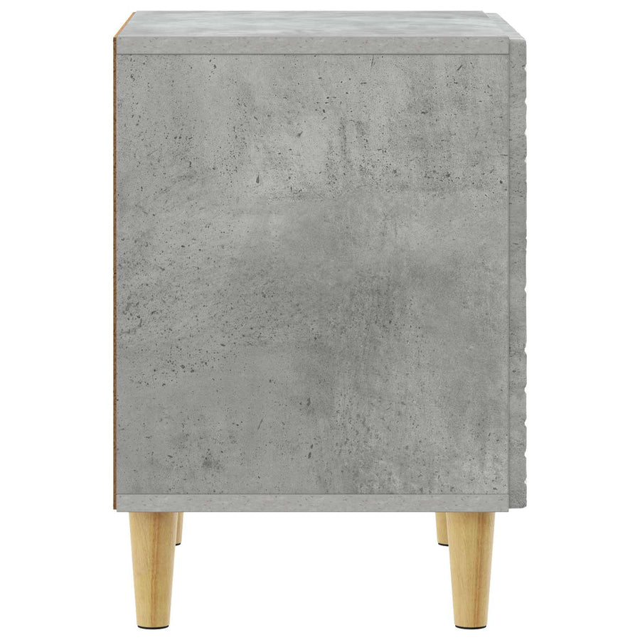 Nachtkastje Betongrijs 43 x 34,5 x 50 cm Bewerkt hout
