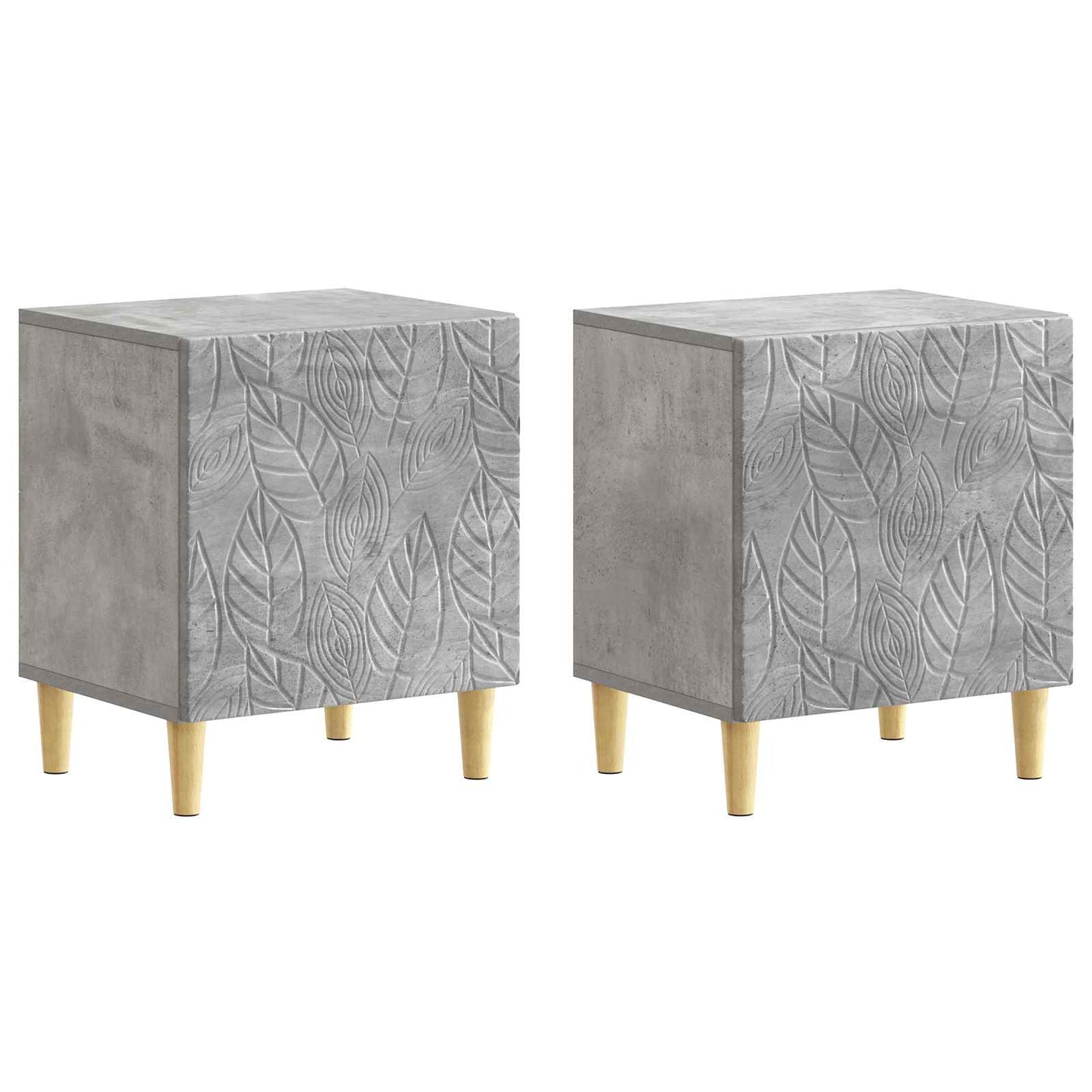 Nachtkastje 2 pcs Betongrijs 43 x 34,5 x 50 cm Bewerkt hout