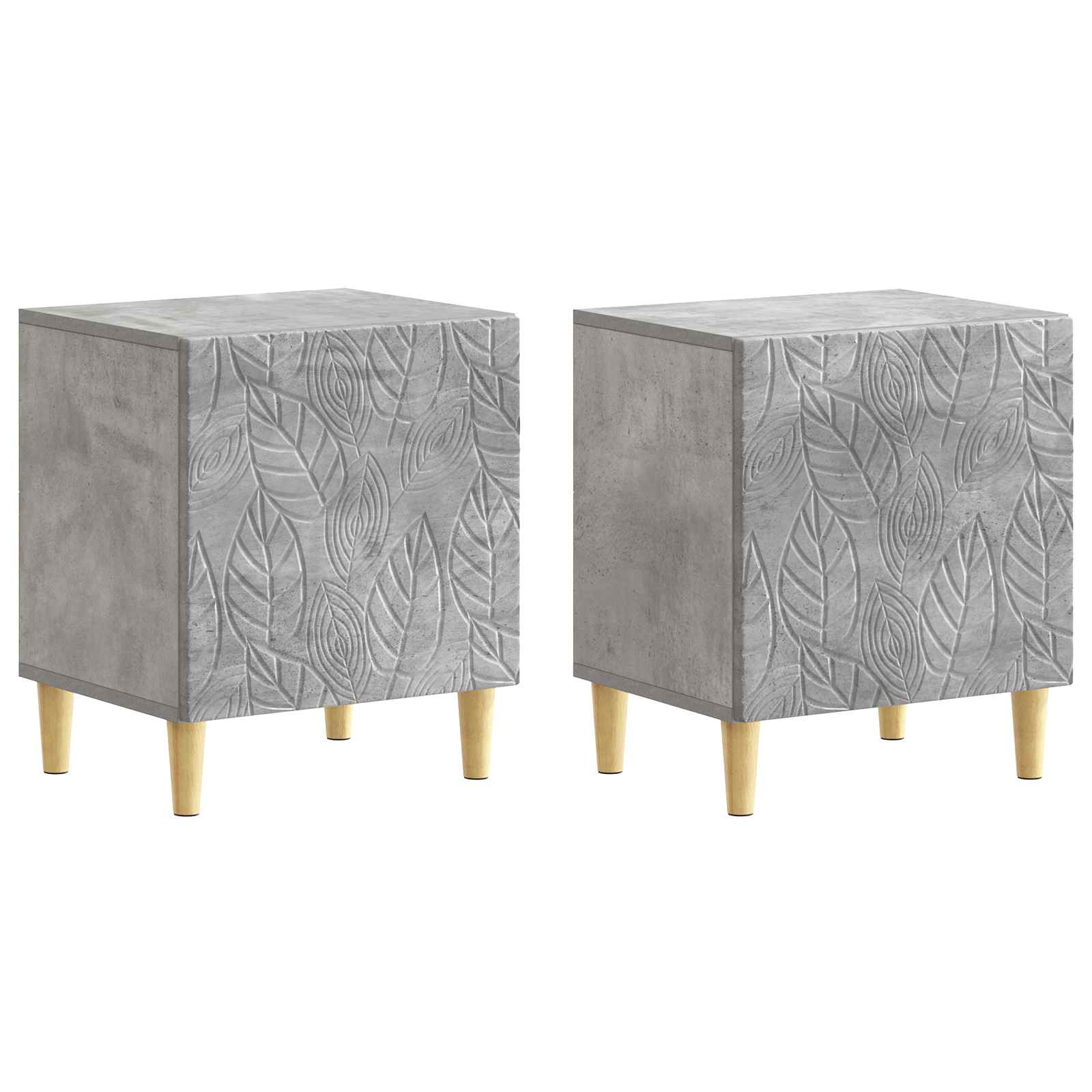 Nachtkastje 2 pcs Betongrijs 43 x 34,5 x 50 cm Bewerkt hout