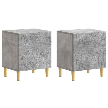 Nachtkastje 2 pcs Betongrijs 43 x 34,5 x 50 cm Bewerkt hout