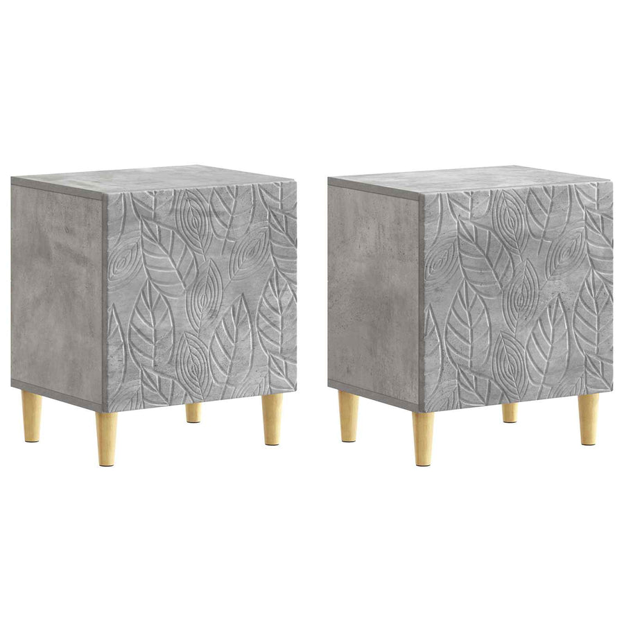 Nachtkastje 2 pcs Betongrijs 43 x 34,5 x 50 cm Bewerkt hout