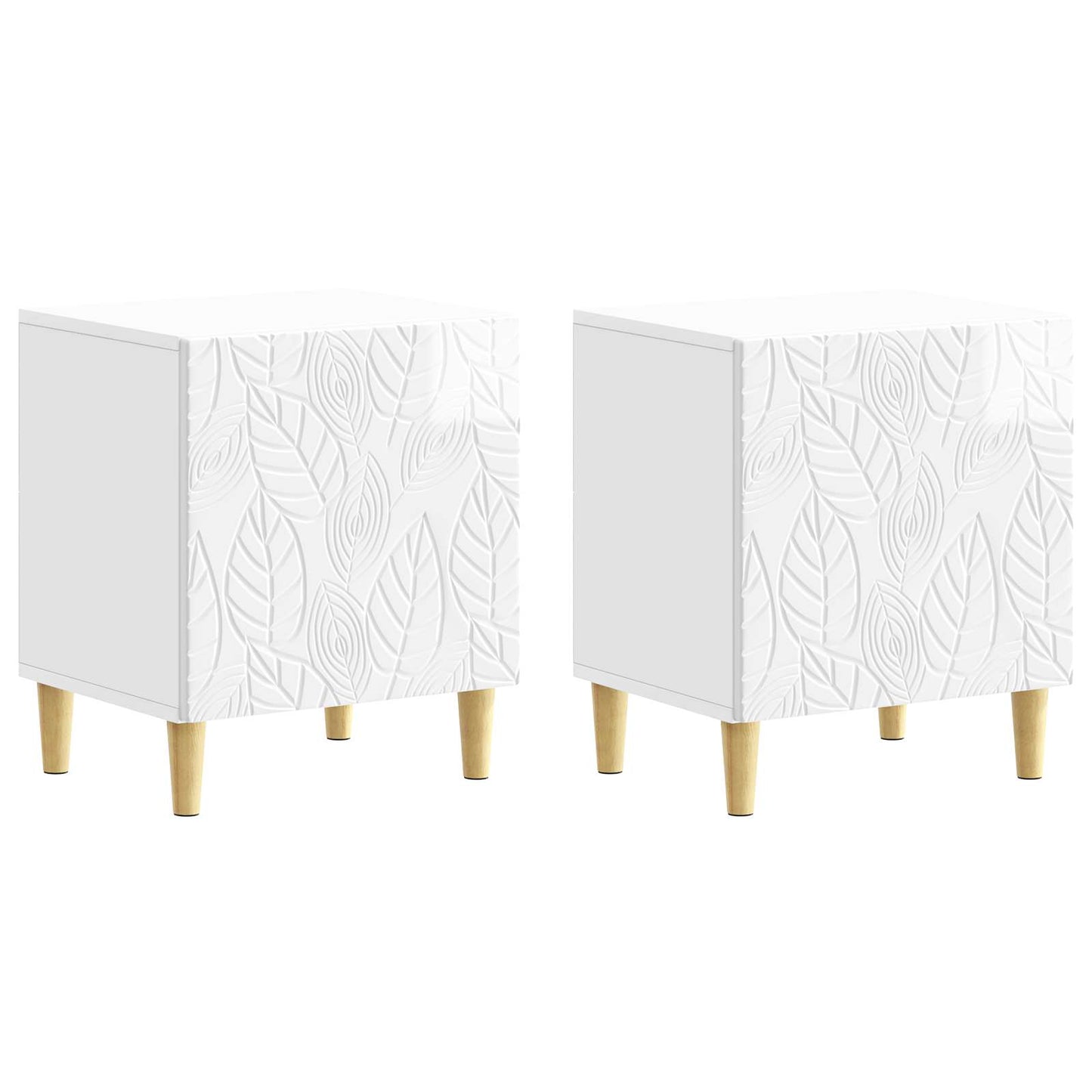 Nachtkastje 2 pcs Hoogglans Wit 43 x 34,5 x 50 cm Bewerkt hout