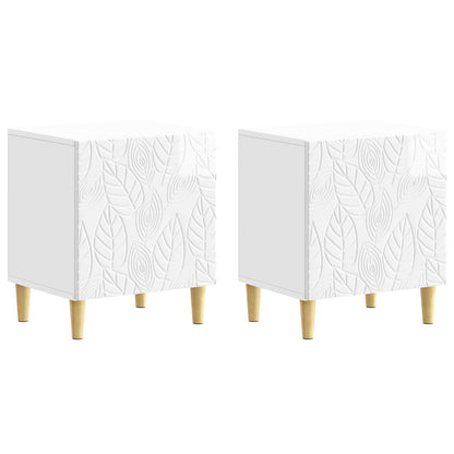 Nachtkastje 2 pcs Hoogglans Wit 43 x 34,5 x 50 cm Bewerkt hout