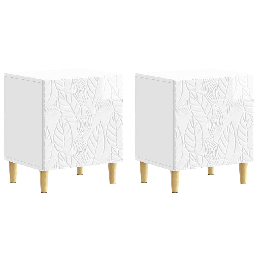 Nachtkastje 2 pcs Hoogglans Wit 43 x 34,5 x 50 cm Bewerkt hout