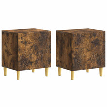 Nachtkastje 2 pcs Gerookt eiken 43 x 34,5 x 50 cm Bewerkt hout