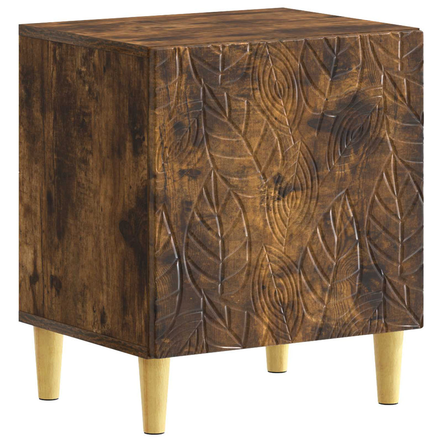 Nachtkastje 2 pcs Gerookt eiken 43 x 34,5 x 50 cm Bewerkt hout