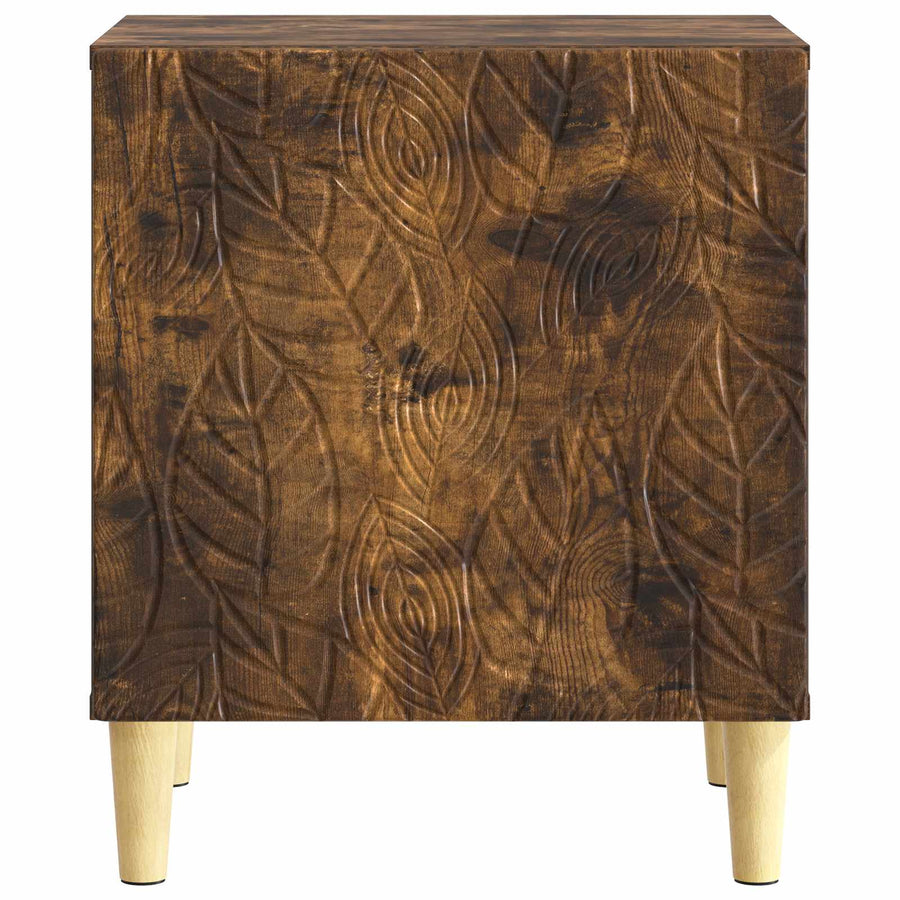Nachtkastje 2 pcs Gerookt eiken 43 x 34,5 x 50 cm Bewerkt hout