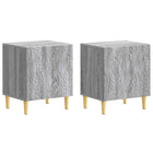 Nachtkastje 2 stuks grijs 43x34.5x50 cm bewerkt hout