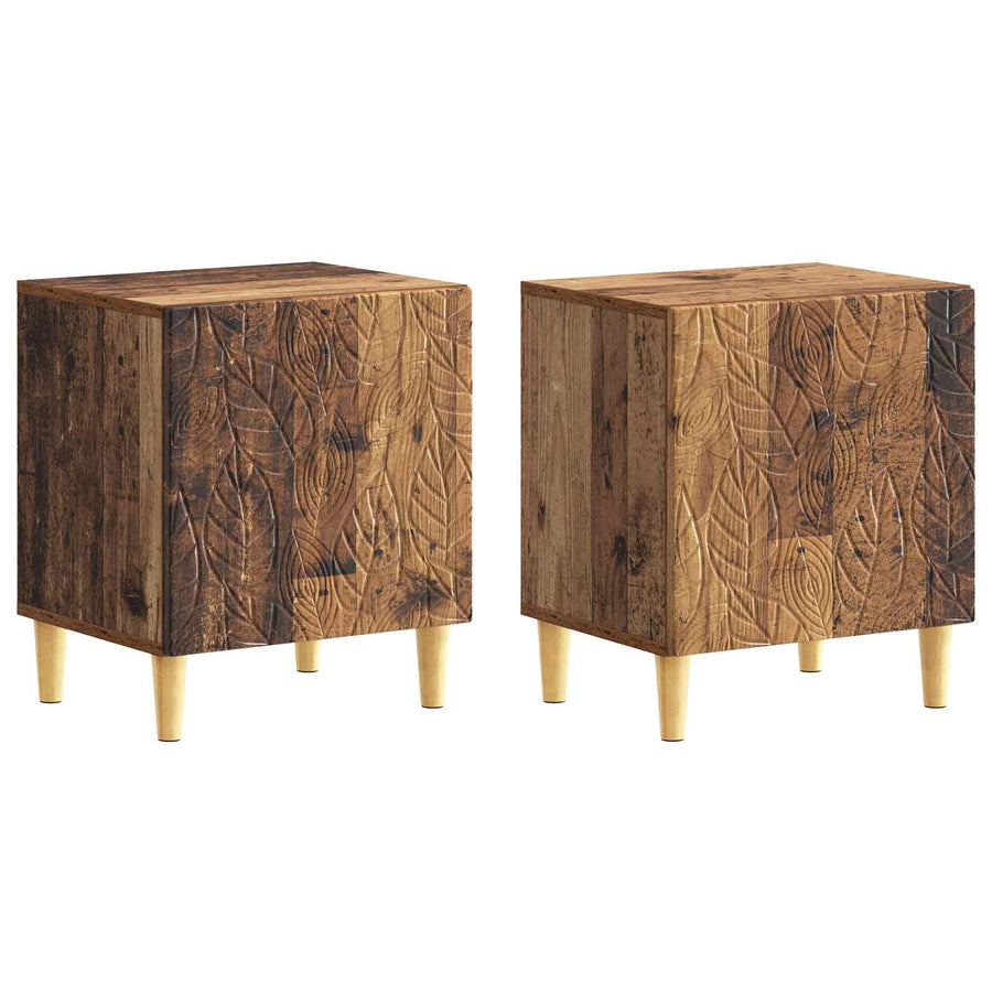 Nachtkastje 2 pcs Oud hout 43 x 34,5 x 50 cm Bewerkt hout