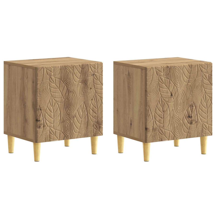 Nachtkastje 2 pcs Artisanaal eiken 43 x 34,5 x 50 cm