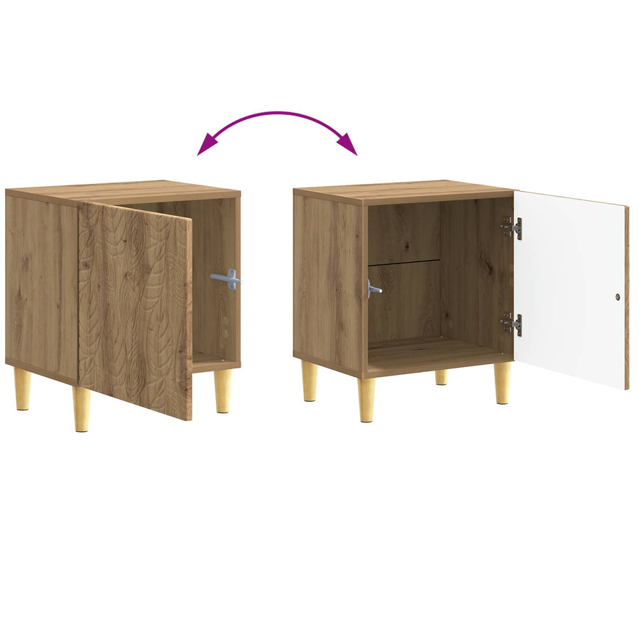 Nachtkastje 2 pcs Artisanaal eiken 43 x 34,5 x 50 cm