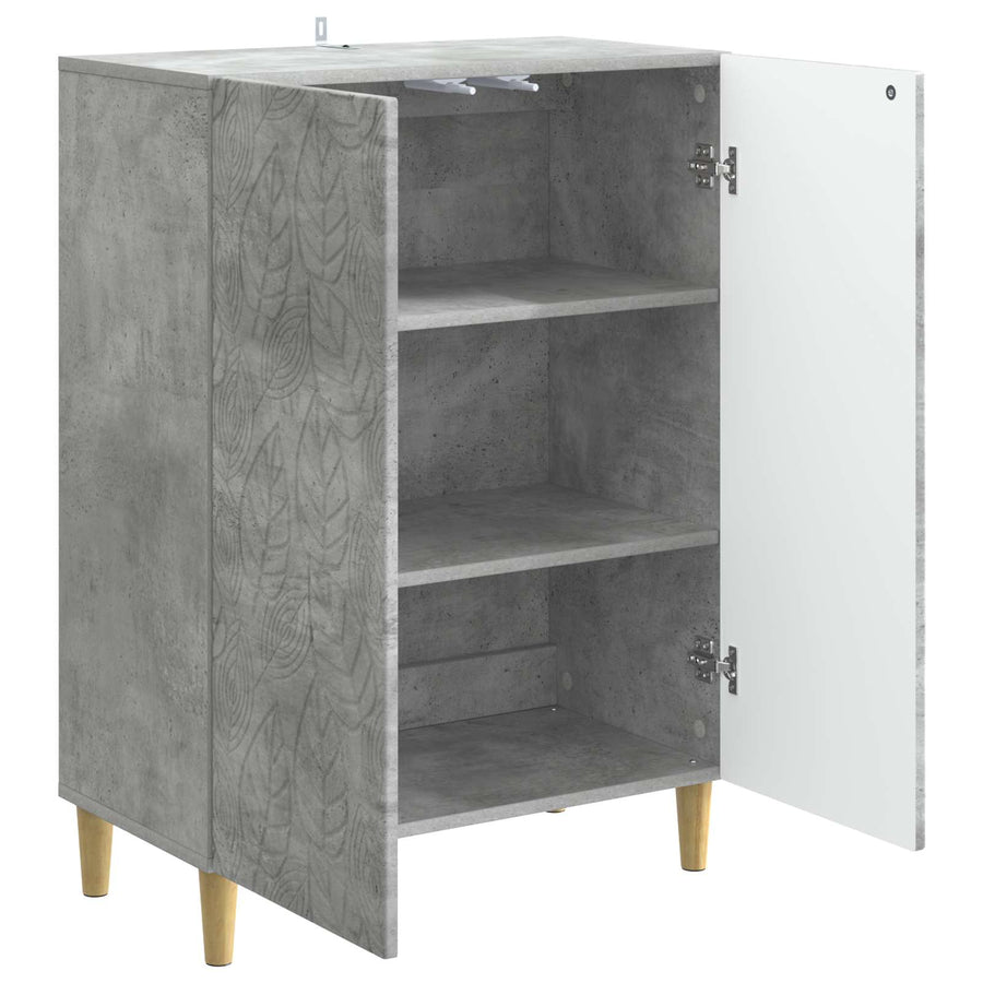 Dressoir Betongrijs 66 x 34,5 x 90 cm Bewerkt hout