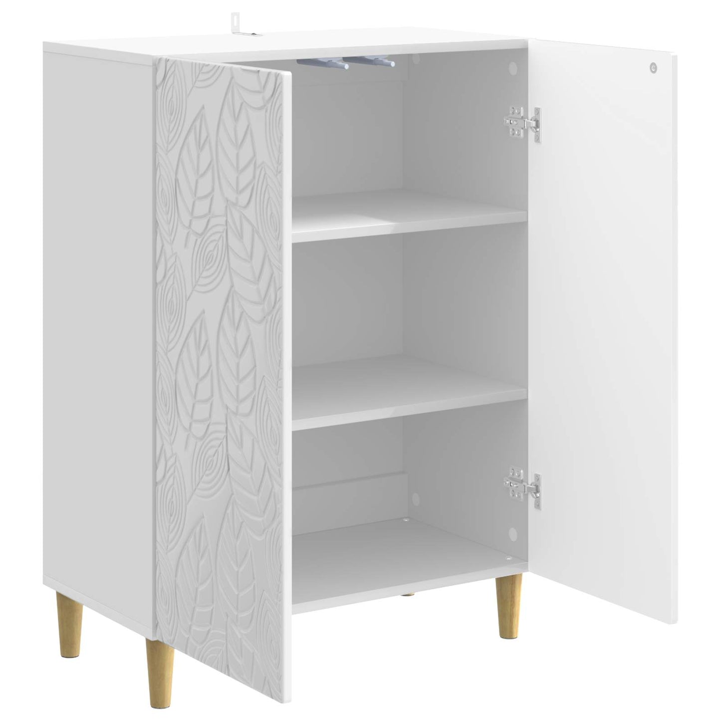 Dressoir Hoogglans Wit 66 x 34,5 x 90 cm Bewerkt hout