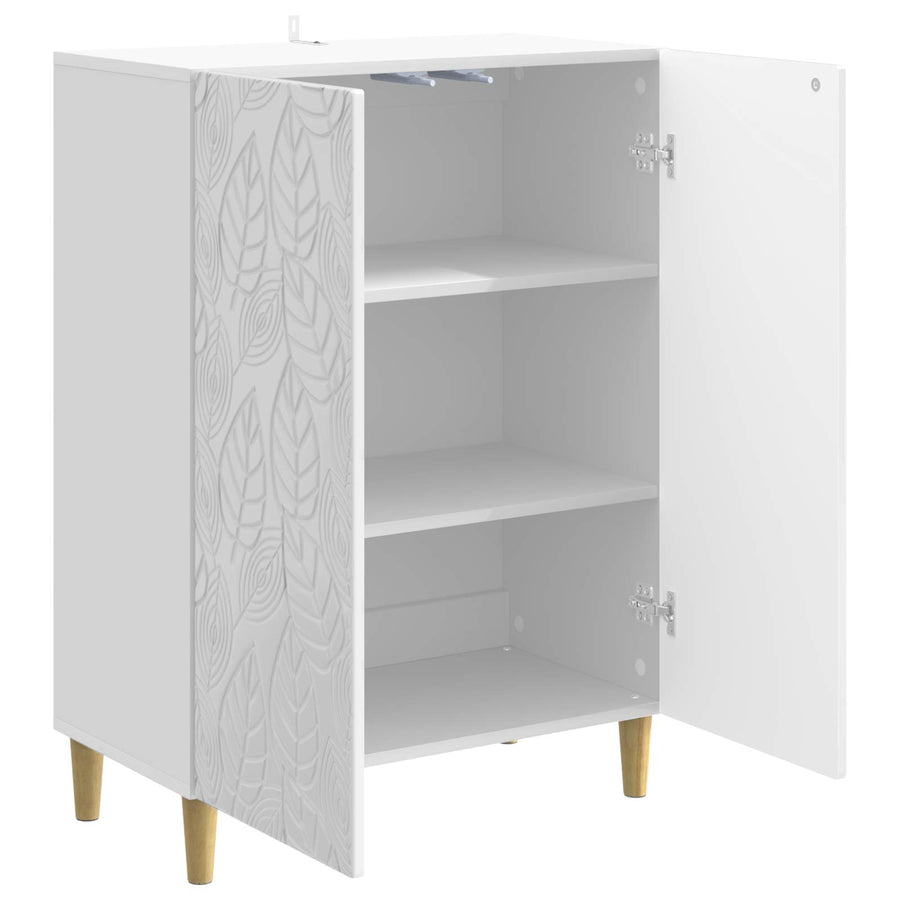 Dressoir Hoogglans Wit 66 x 34,5 x 90 cm Bewerkt hout