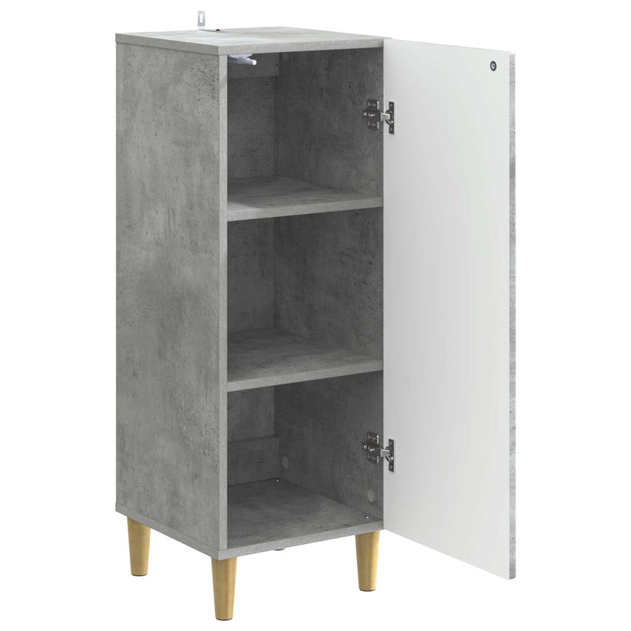 Dressoir Betongrijs 33 x 34,5 x 90 cm Bewerkt hout