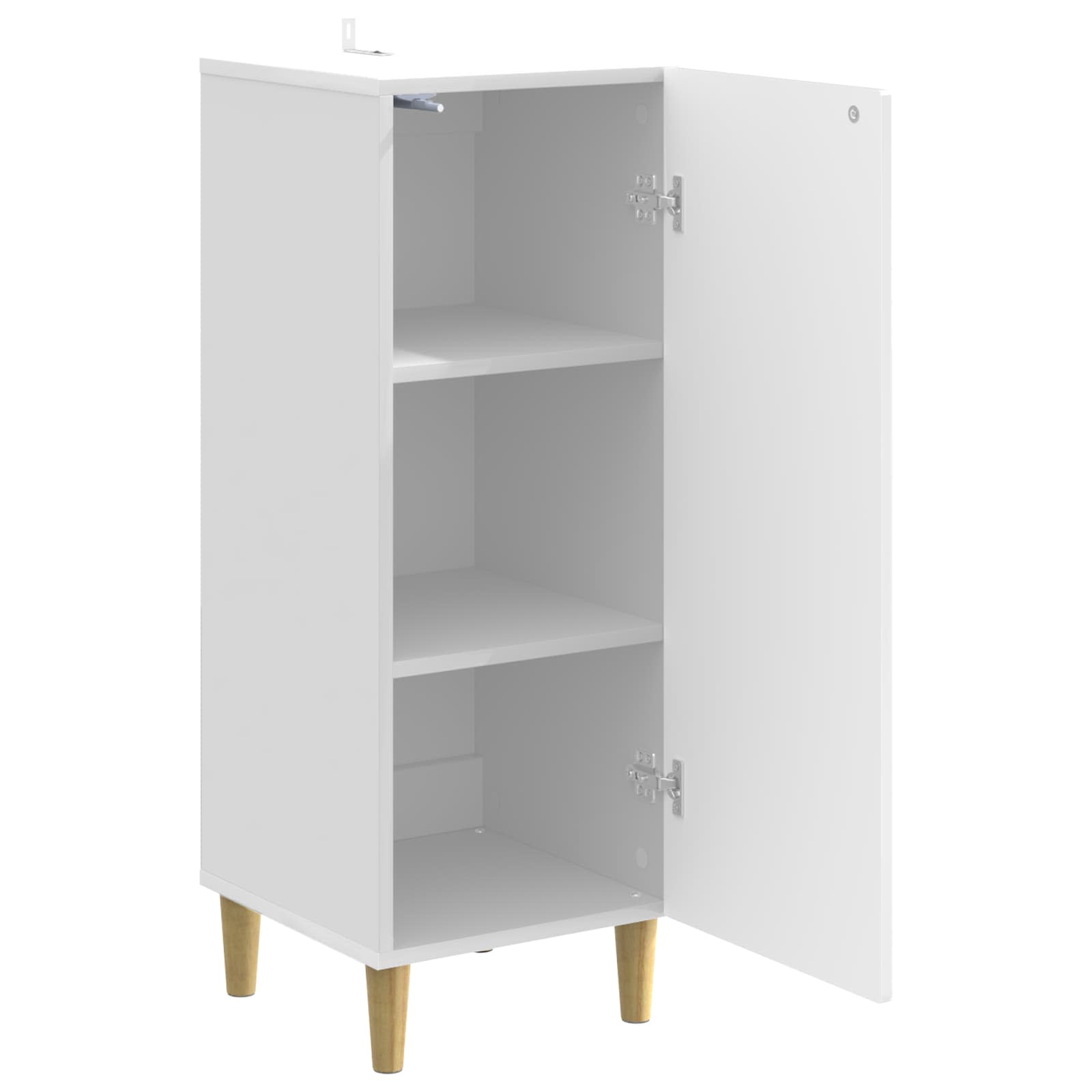 Dressoir Hoogglans Wit 33 x 34,5 x 90 cm Bewerkt hout