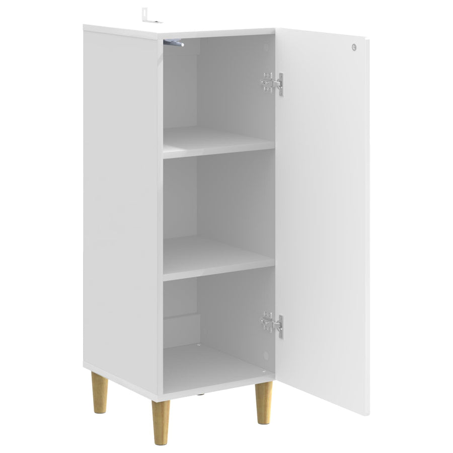 Dressoir Hoogglans Wit 33 x 34,5 x 90 cm Bewerkt hout
