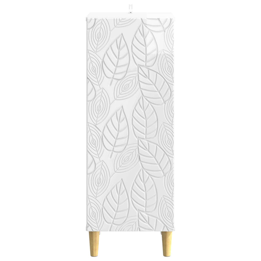 Dressoir Hoogglans Wit 33 x 34,5 x 90 cm Bewerkt hout