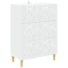 Ladekast 66x34,5x90 cm wit bewerkt hout