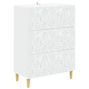 Ladekast 66x34,5x90 cm wit bewerkt hout