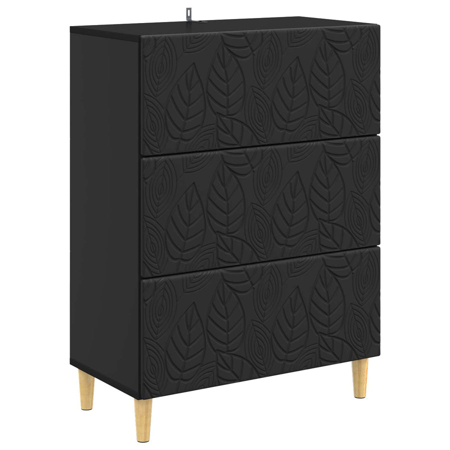 Ladenkast Zwart 66 x 34,5 x 90 cm Bewerkt hout