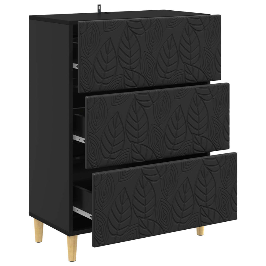 Ladenkast Zwart 66 x 34,5 x 90 cm Bewerkt hout