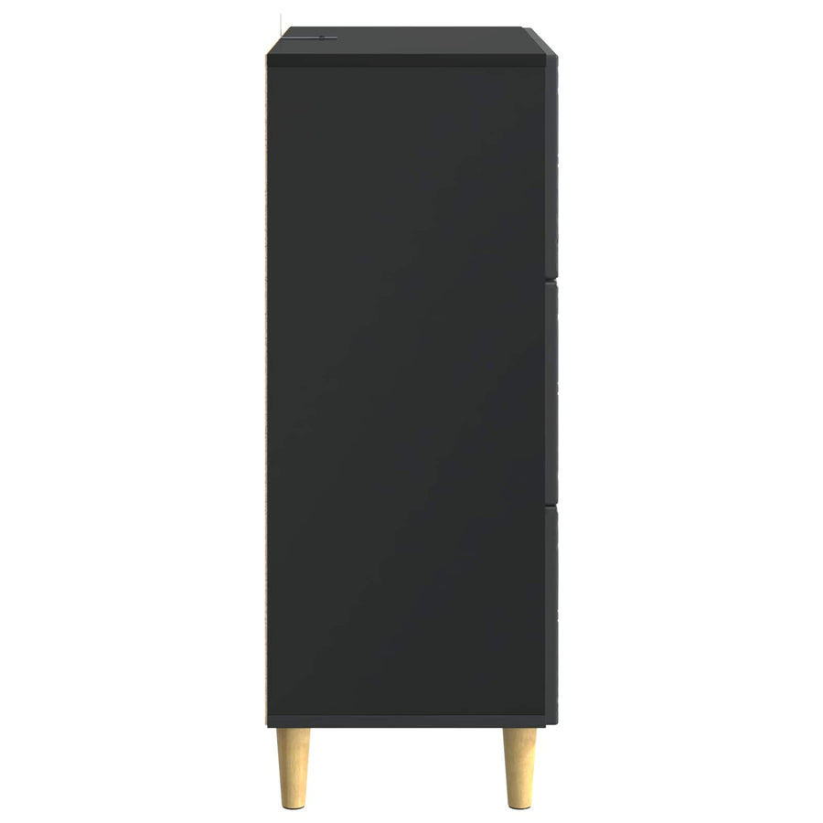 Ladenkast Zwart 66 x 34,5 x 90 cm Bewerkt hout